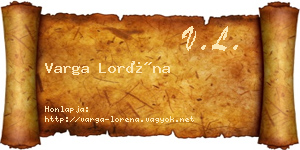 Varga Loréna névjegykártya